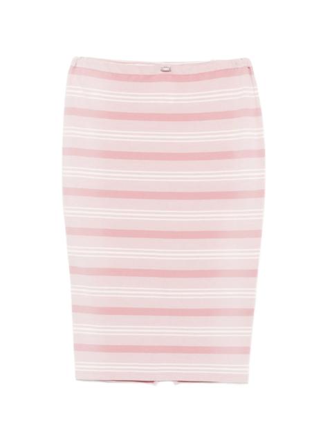 Prada Striped-detail Midi Skirt
