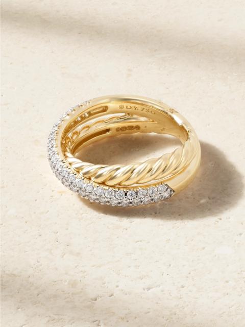 DAVID YURMAN Crossover Two Row 18-karat Gold Diamond Ring