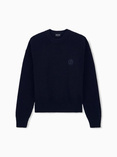 GIORGIO ARMANI SWEATER REGULAR FIT VIRGIN WOOL HALF CARDIGAN STITCH