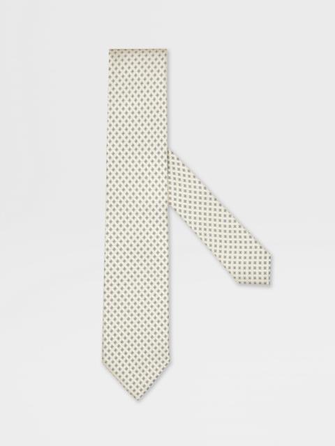 ZEGNA BEIGE SILK TIE