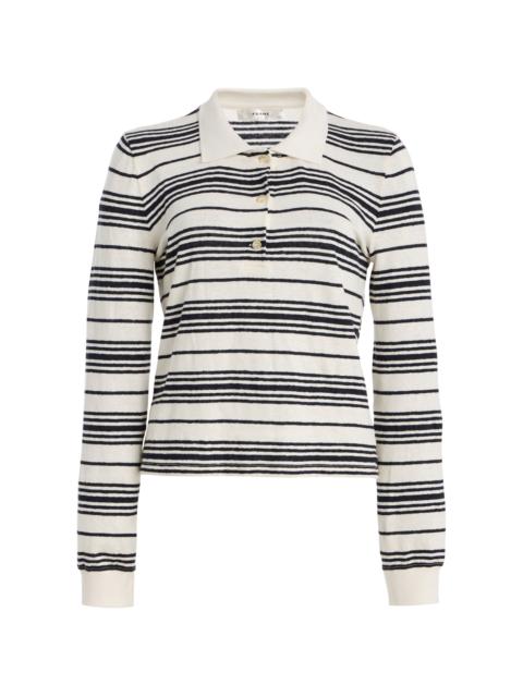 FRAME The Striped Linen Polo Shirt multi