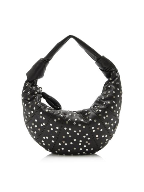Lemaire Mini Fortune Croissant Studded Leather Hobo Bag brown
