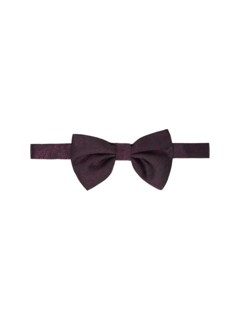 Dries Van Noten Burgundy Jacquard Bow Tie