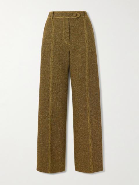 rabanne Wool-blend Bouclé-twill Straight-leg Pants
