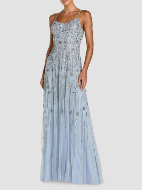 MAC DUGGAL Women's Crystal-Embellished A-line Sleeveless Gown - Powder Blue