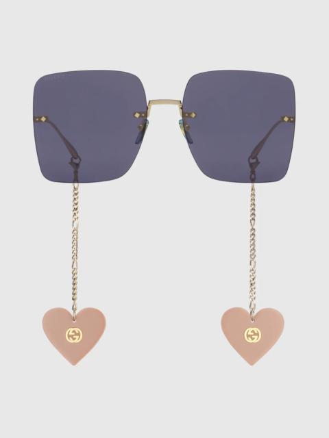 Oversized square-frame sunglasses