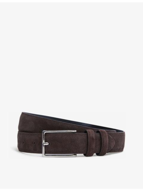 REISS Dante adjustable-buckle suede-leather belt