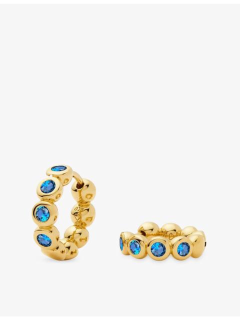 MISSOMA Tennis Small 18ct Yellow Gold Plated Brass And Sapphire Blue Nano-crystal Hoop Earrings