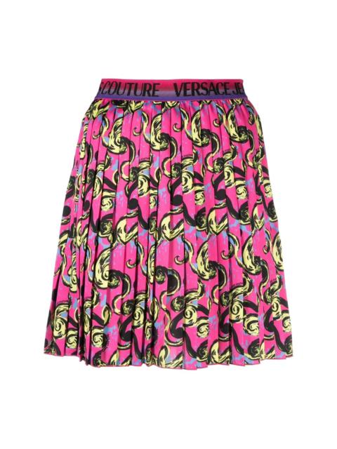 VERSACE JEANS COUTURE baroque-print pleated miniskirt