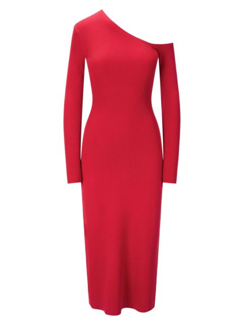STAUD Women's Lois One-Shoulder Sheath Dress - Rouge