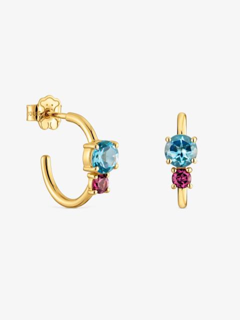 TOUS 18kt gold, rhodolite and topaz Hoop earrings TOUS Ivette