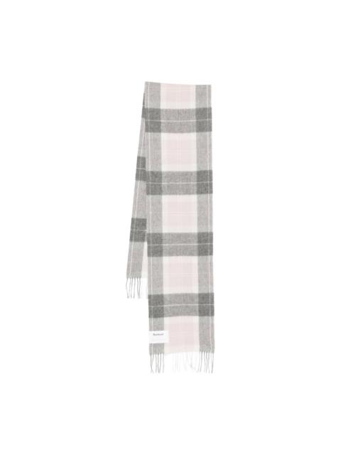 Barbour checked fringed scarf