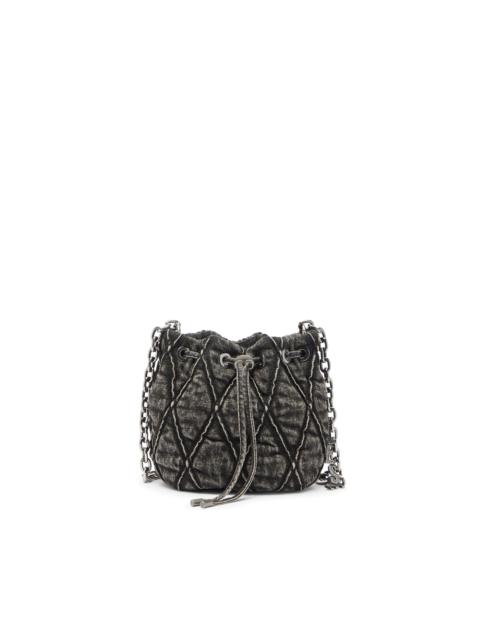 Diesel CHARM-D - BUCKET BAG IN ACID-WASH QUILTED DENIM