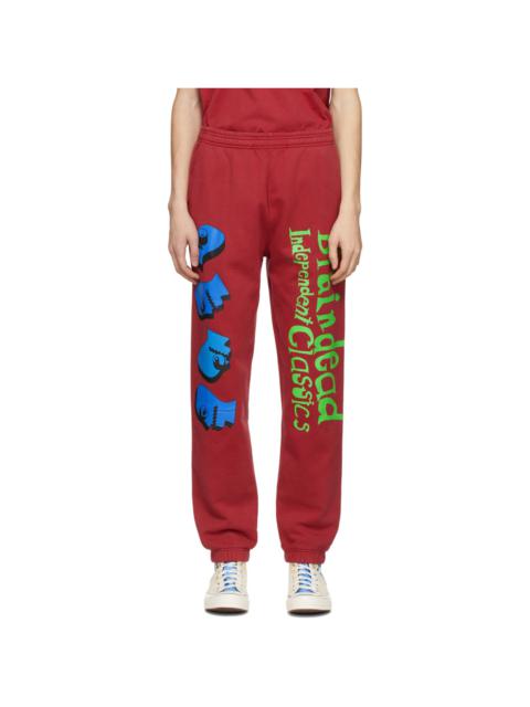 BRAIN DEAD Red Independent Classics Lounge Pants