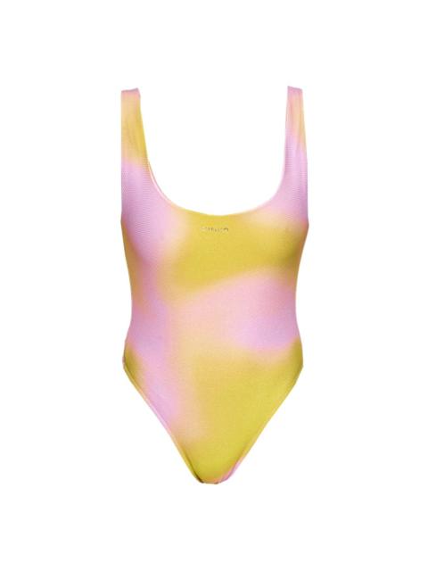 PINKO abstract-print high-cut swimsuit