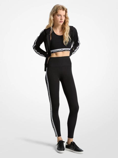 MICHAEL KORS Stretch Knit Logo Tape High-Waisted Leggings