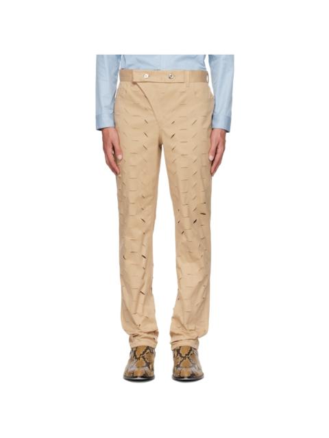JUNTAE KIM Beige Slashed Trousers