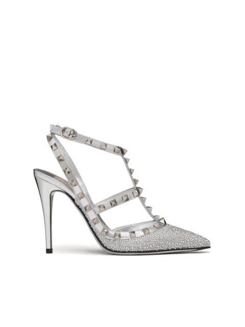 Rockstud 100mm crystal-embellished pumps