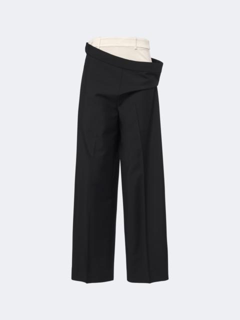 RÓHE Wool and mohair paneled wide-leg pants