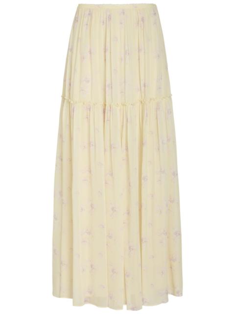 LoveShackFancy Loveshackfancy Positano Floral-print Georgette Maxi Skirt