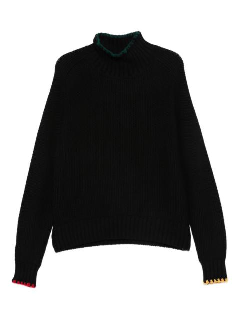YMC waffle high-neck sweater