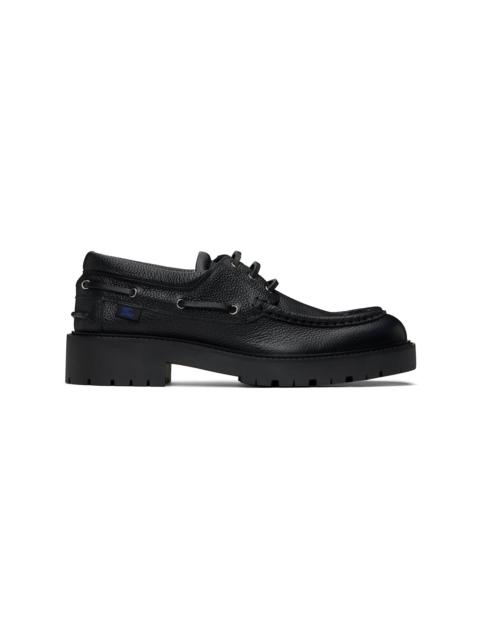 Burberry Black Leather Raft Boat Shoes
