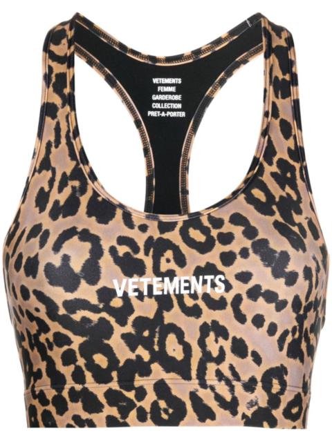 VETEMENTS leopard 인쇄 스포츠 브래지어