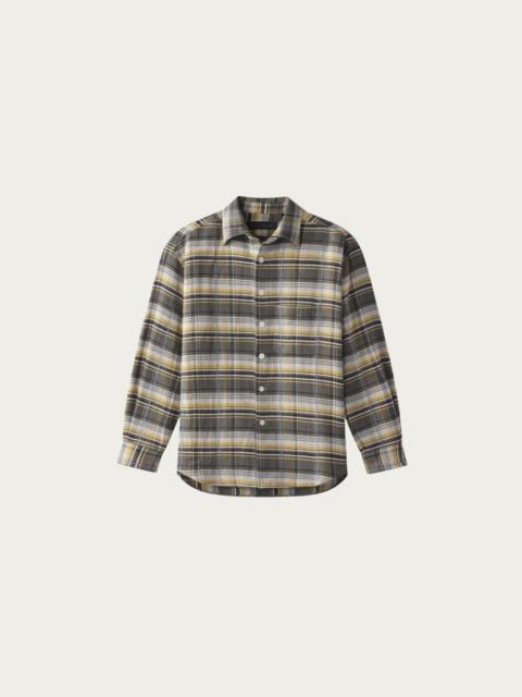 aaron levine Plaid Button Down Shirt - Grey Plaid