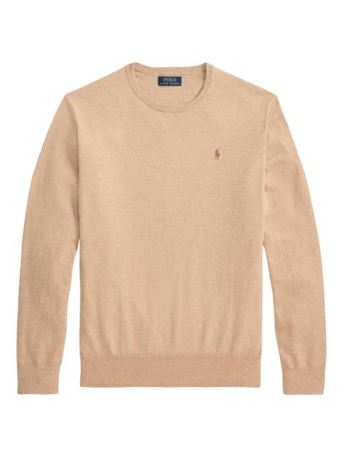 Polo Ralph Lauren Men's Embroidered Logo Cotton Crewneck Sweater - Camel Melange
