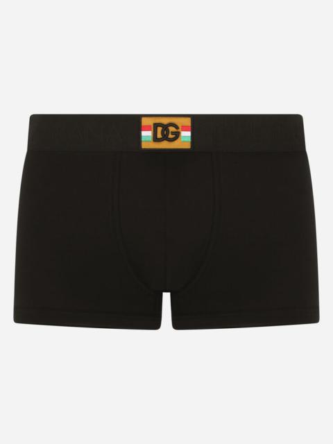 Dolce & Gabbana Two-way-stretch jersey boxers with DG patch