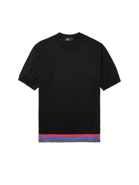 Kolor contrast-trim wool-blend T-shirt