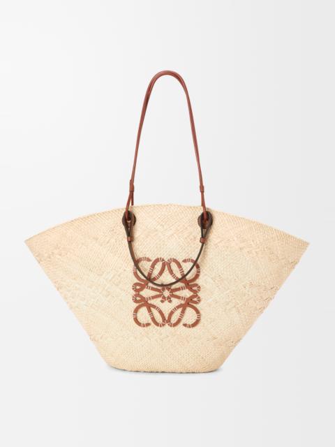 Loewe Large Anagram Basket bag in iraca palm and calfskin