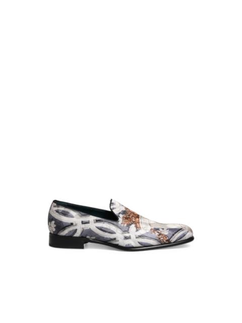 Dolce & Gabbana floral-tapestry embroidered loafers