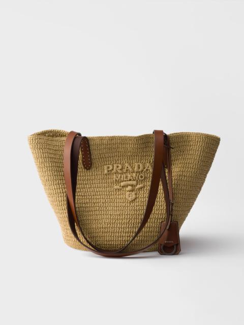 Prada Medium crochet and leather tote bag