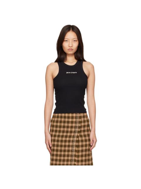 Palm Angels Black Classic Logo Fitted Tank Top