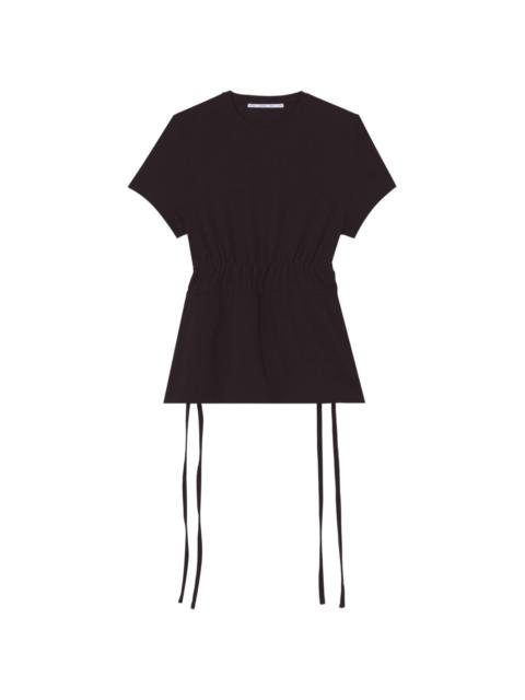 ruched-detail lace-up T-shirt