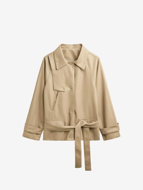 The Frankie Shop Viran Faux Leather Belted Jacket - Beige