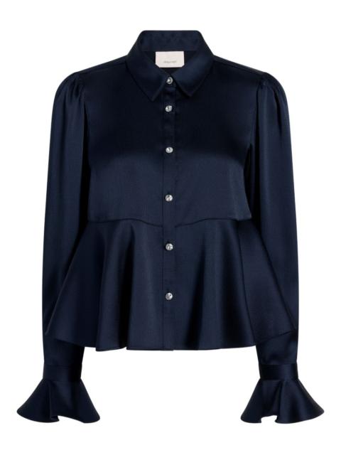 Cinq à Sept Isaure peplum satin shirt