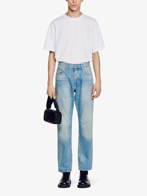 Regular-fit faded jeans