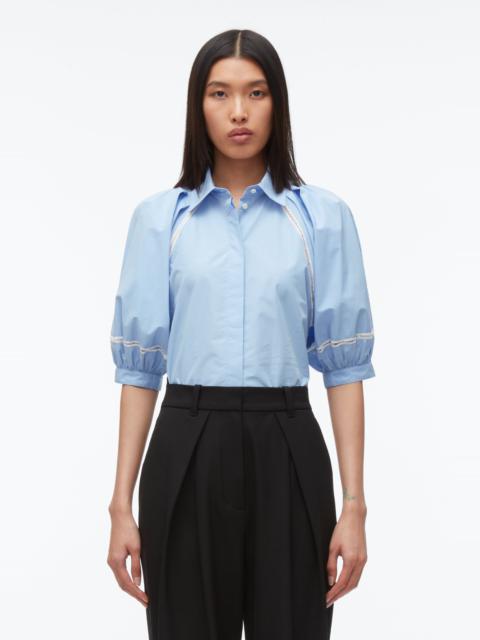 3.1 Phillip Lim Lantern Sleeve Shirt With Lattice Trim