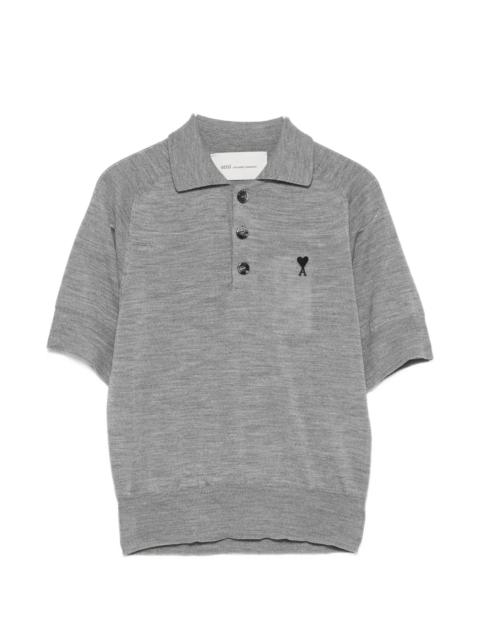 AMI Paris Ami Paris Logo-embroidered Polo Shirt