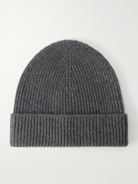 Johnstons of Elgin Ribbed Cashmere Beanie Gray