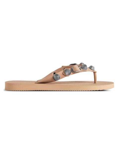 BALENCIAGA Women's Cagole Thong Sandals - Beige