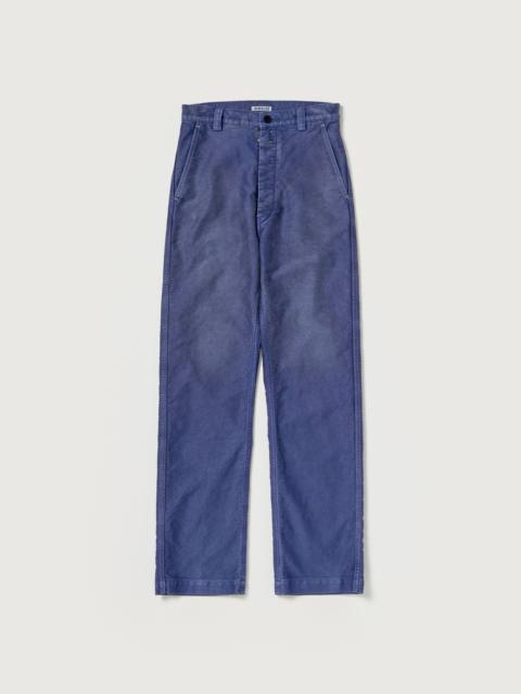 AURALEE GARMENT-DYED ORGANIC COTTON HEAVY MOLESKIN PANTS