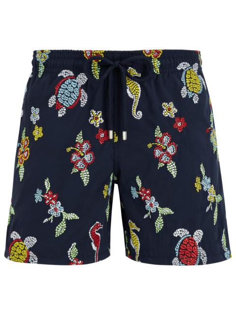 Vilebrequin Men Swim Trunks Embroidered Mosaïque - Limited Edition