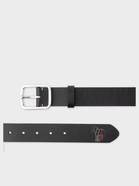 Paul Smith Black Leather Zebra Tip Belt