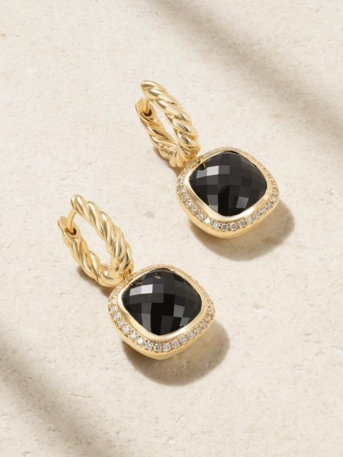 DAVID YURMAN Albion 18-karat Gold, Onyx And Diamond Earrings