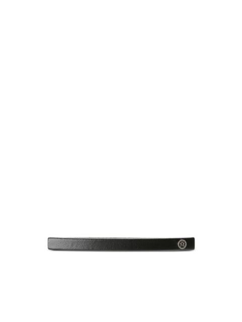 MAISON MICHEL logo-plaque leather headband