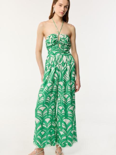 Poupette St Barth Long Jumpsuit Claudia - Green Himba