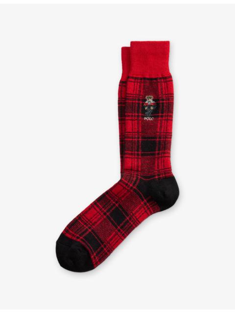 Polo Ralph Lauren Polo Bear Tartan-Motif Wool-Blend Socks